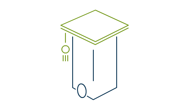 Illustration / Animation einer Hausmülltonne, deren Deckel als quadratischer Doktorhut (so wie in Amerika üblich) gestaltet ist. Die Quaste baumelt hin und her.